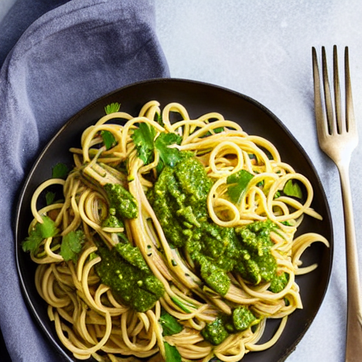 Fideos con Salsa Verde