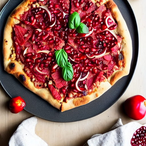 Pomegranate and Walnut Pizza