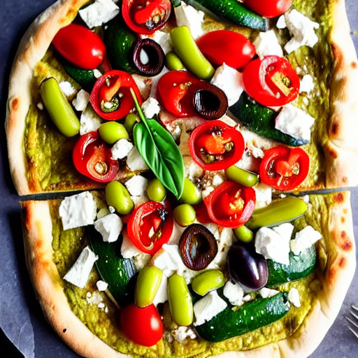 Vegan Mediterranean Veggie Pizza