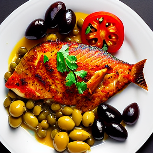 Baked Fish with Olives