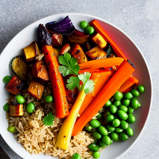 Roasted Vegetable and Rice Bowl
