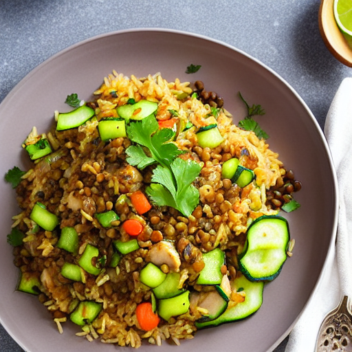Riz Bil Kousa Wa Dajaj Wa Adas