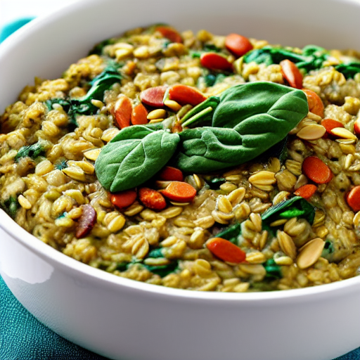 Savory Oatmeal with Spinach and Lentils