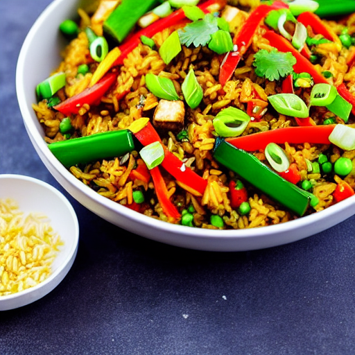 Vegetable and Tofu Fried Rice Bowl