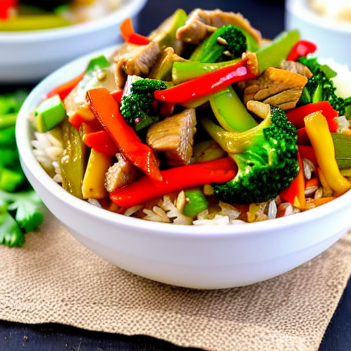 Pork and Vegetable Stir-Fry with Rice
