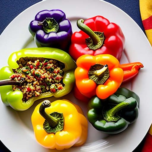 Vegetable and Cheese Stuffed Bell Peppers