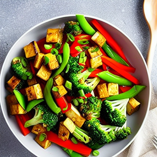 Vegetable and Tofu Stir-Fry with Rice