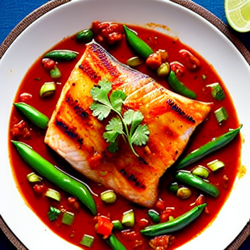 Pescado en Salsa de Chile Pasilla