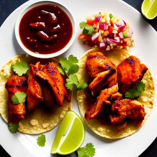 Tacos de Pollo con Salsa de Tamarindo