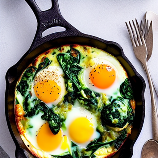 Baked Eggs with Spinach