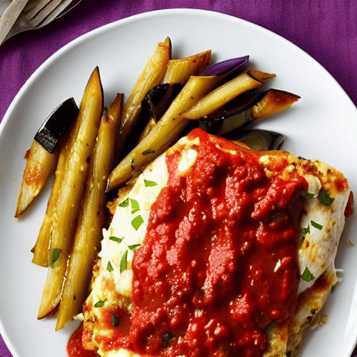 Halal Chicken and Eggplant Parmesan
