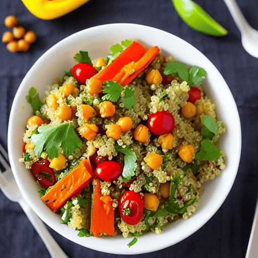 Roasted Vegetable and Quinoa Salad with Chickpeas