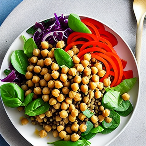 Vegetable and Chickpea Salad with Lentils