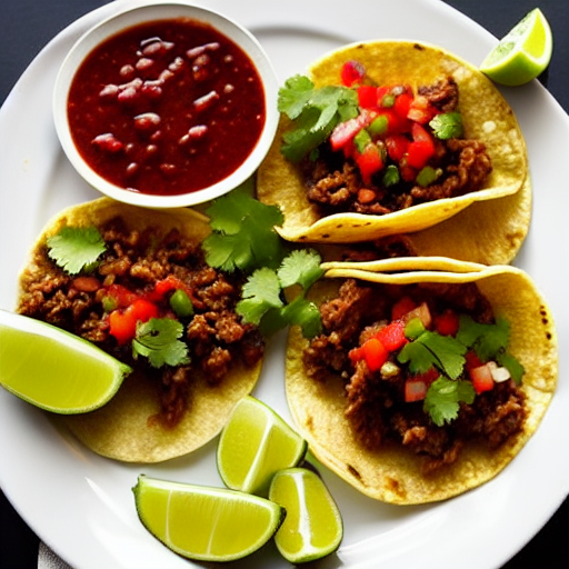 Tacos de Res en Salsa de Tamarindo y Piña y Cilantro y Jengibre