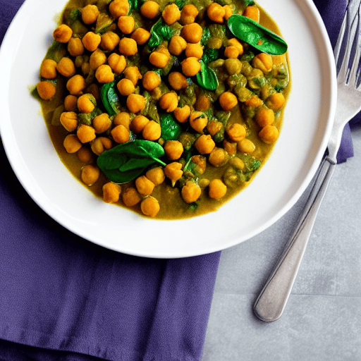 Chickpea and Spinach Curry with Lentils and Spinach and Chickpeas