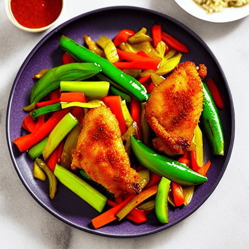 Crispy Chicken and Vegetable Stir-Fry with Sauce