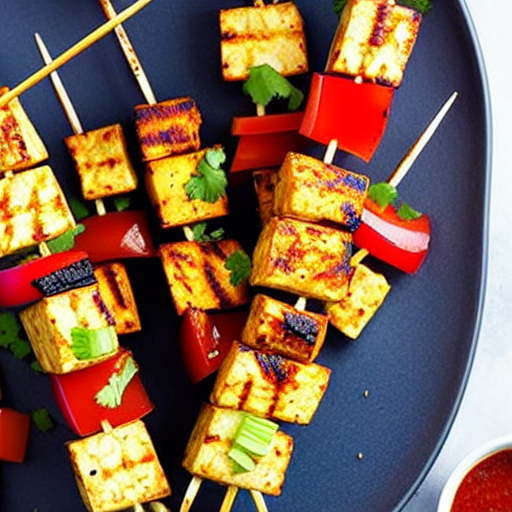 Vegan Spicy Tofu Skewers