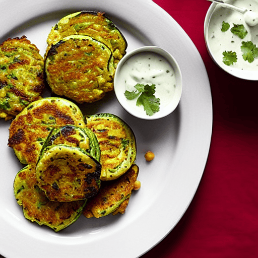 Zucchini and Corn Fritters with Lentils and Spinach and Chickpeas and Lentils and Spinach