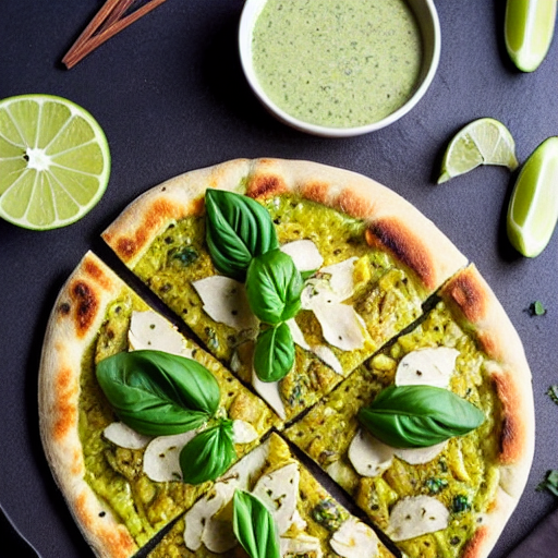 Green Curry Chicken Pizza