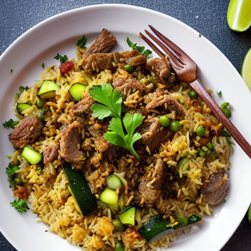 Riz Ma' Kousa Wa Fawda Wa Kharouf