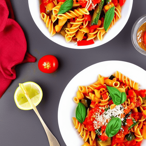 Pasta con le Verdure e Salsa di Pomodoro Secchi