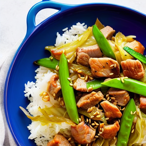 Pork and Cabbage Stir-Fry with Rice