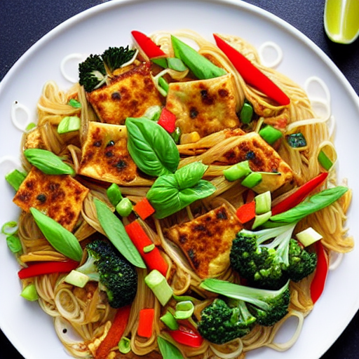 Vegetarian Pad See Ew Pizza