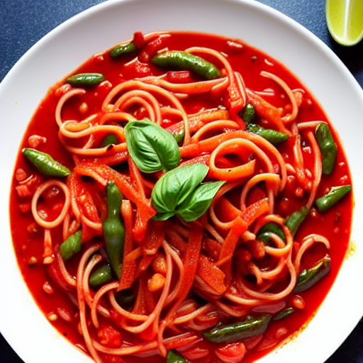 Pasta con Salsa de Pimientos Rojos