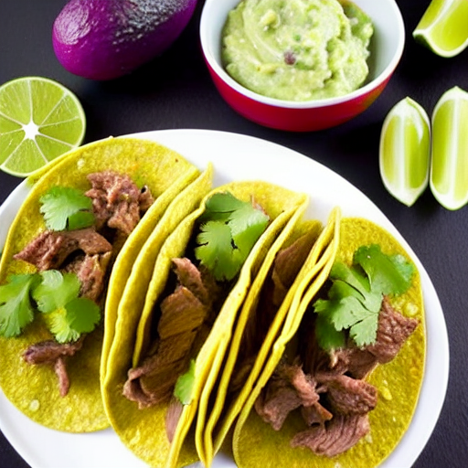 Tacos de Res con Salsa de Aguacate