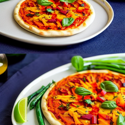 Halal Vegetable Pizza