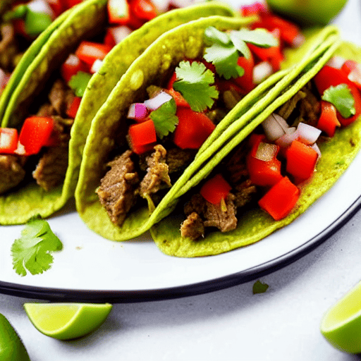 Tacos de Res con Salsa de Tomatillo