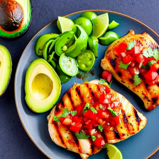Grilled Chicken with Salsa and Avocado