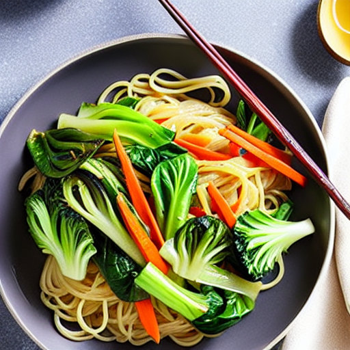 Bok Choy Noodle Dish