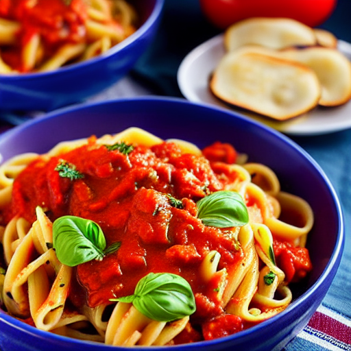 Pasta con le Melanzane e Salsa di Pomodoro Fresco