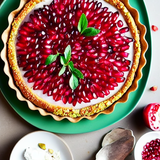 Pomegranate and Pistachio Tart