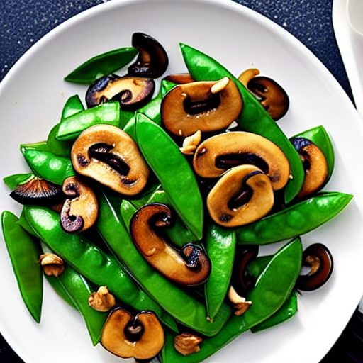 Stir-Fried Snow Peas and Mushrooms