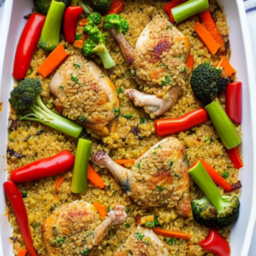 Baked Chicken and Quinoa Casserole with Vegetables