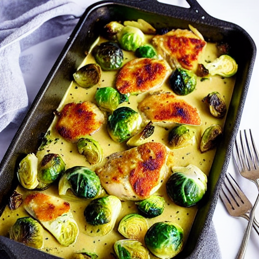 Keto Chicken and Brussels Sprouts Bake