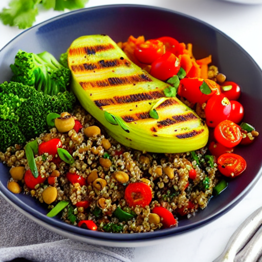 Grilled Vegetable and Lentil Bowl with Quinoa