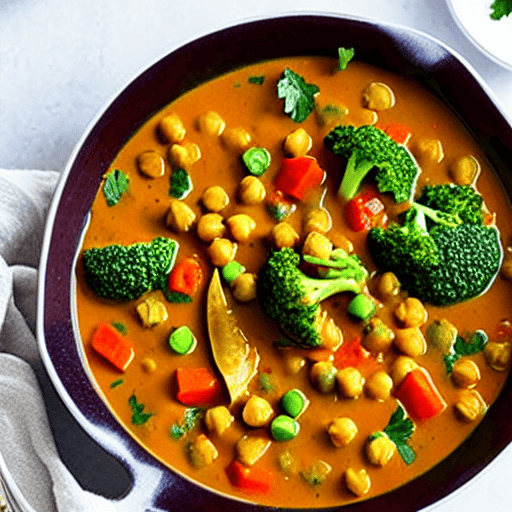 Vegetable and Chickpea Curry with Coconut Milk