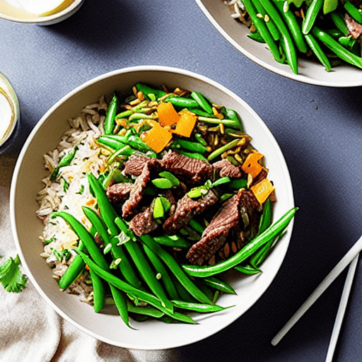 Beef and Green Bean Fried Rice Bowl