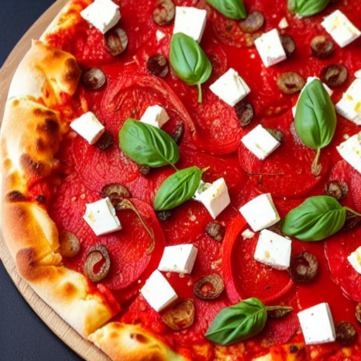 Halal Roasted Red Pepper Pizza