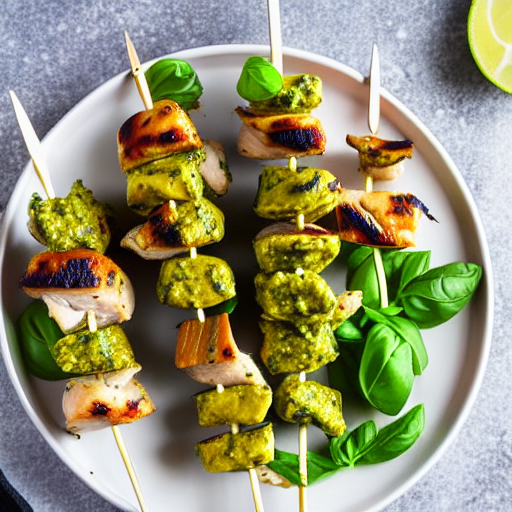 Pesto Chicken Skewers