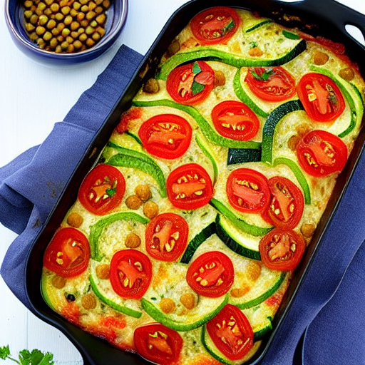 Zucchini and Tomato Gratin with Lentils and Spinach and Chickpeas and Lentils and Spinach and Lentils and Spinach and Lentils and Spinach and Lentils and Spinach and Lentils and Spinach and Lentils and Spinach
