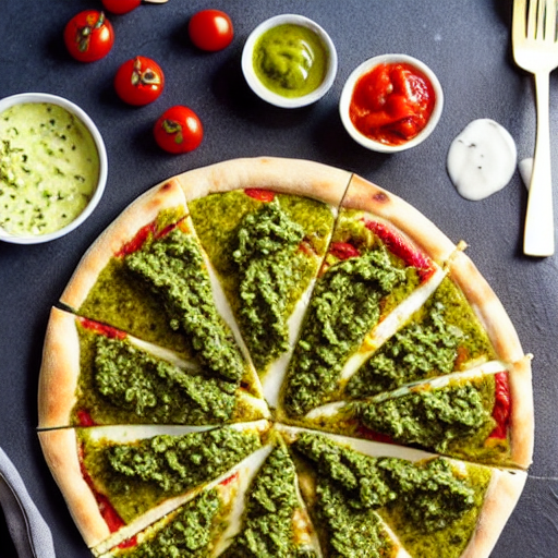 Halal Pesto Pizza