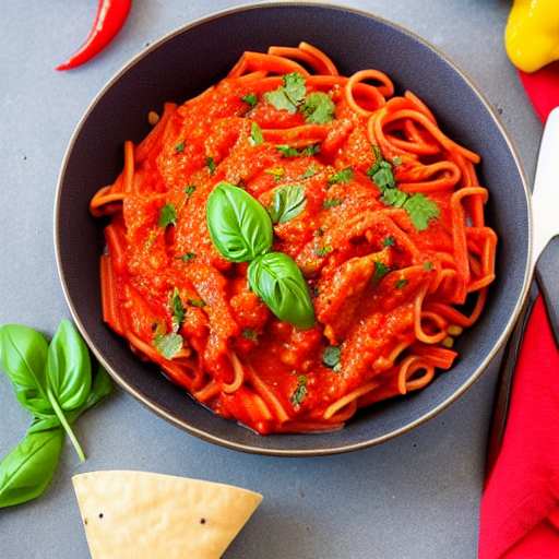 Pasta con Salsa Romesco