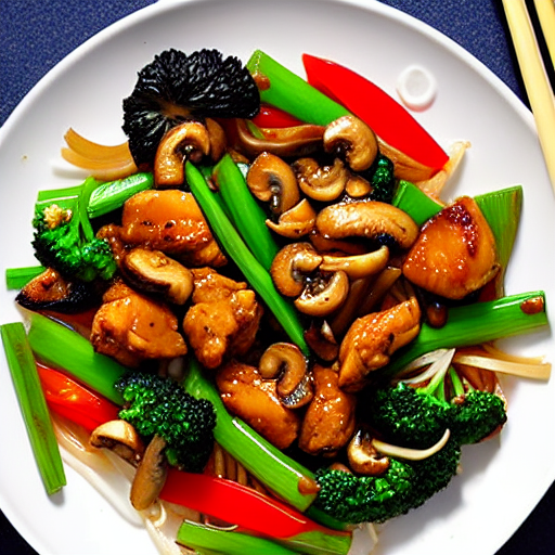 Stir-Fried Chicken with Mushrooms