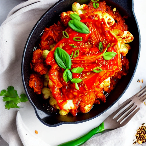 Keto Baked Cauliflower Kimchi