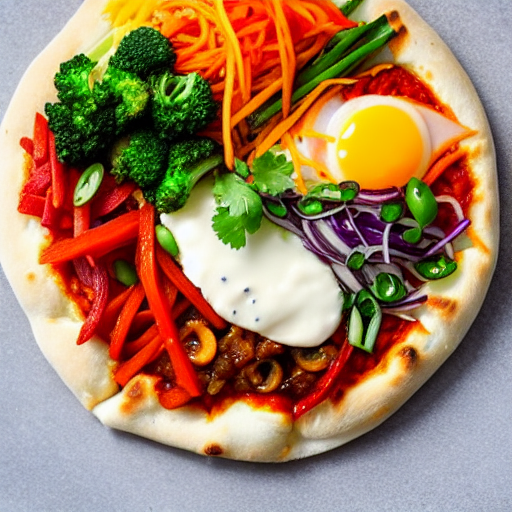 Vegetable Bibimbap Pizza