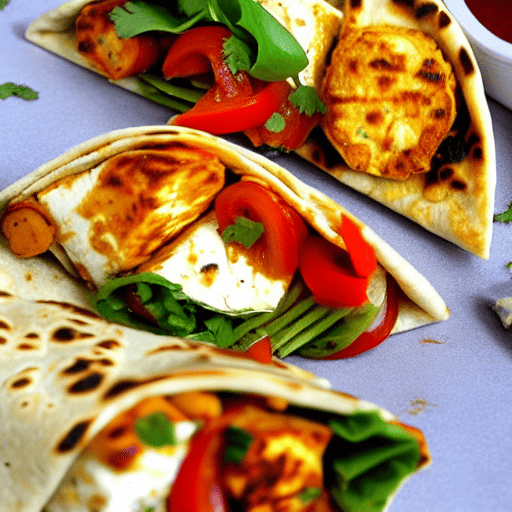 Paneer Tikka Pizza Wrap